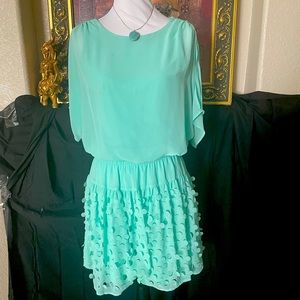 Mint colored ladies size 6 short dress. Perfect for holiday parties or night out